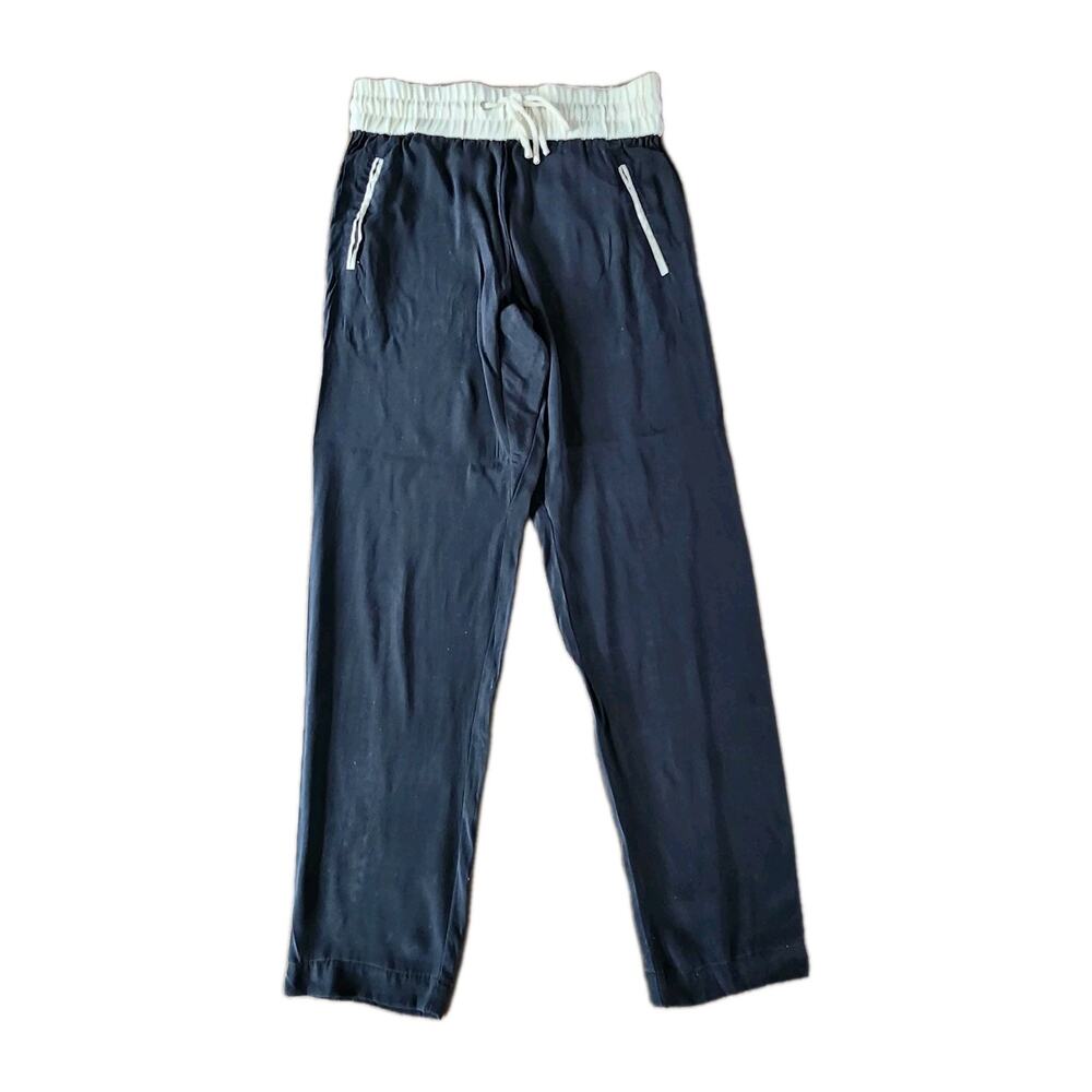 Rag & Bone Silk Lycra Pull On High Rise Pants Colorblock Black Cream Women’s XS